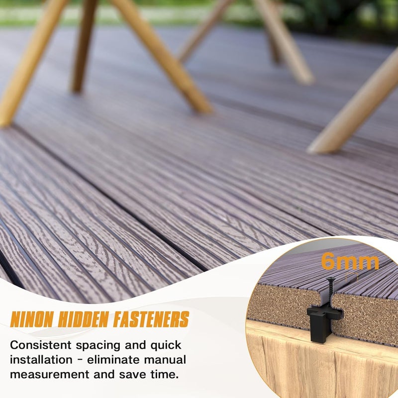deckit 600PCS Hidden Deck Fasteners for Composite Decking Board - Universal Nylon Clips with Screws, 30 Deck Clips & 1 Joist Tape Tape, Fits Wood/Composite Deck Framing(Covers 300 SQ.FT.) - Image 5